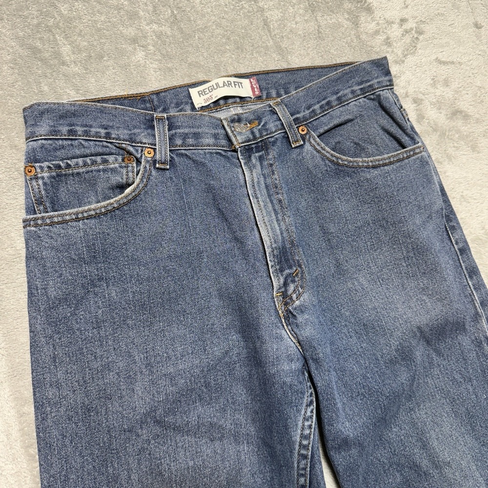 Levis Jeans Men 34x30 Blue Denim Pants Y2K 2000s Workwear 505 - Picture 7 of 11